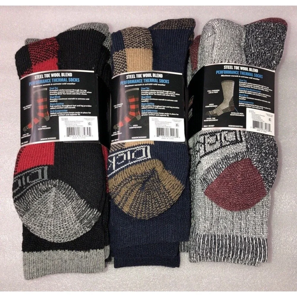 9 Pairs of Genuine Dickies Steel Toe Crew Performance Thermal Socks‎ 3 packs NEW
